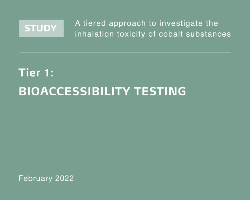 A tiered approach to investigate the inhalation toxicity of cobalt substances. Tier 1: Bioaccessibility testing