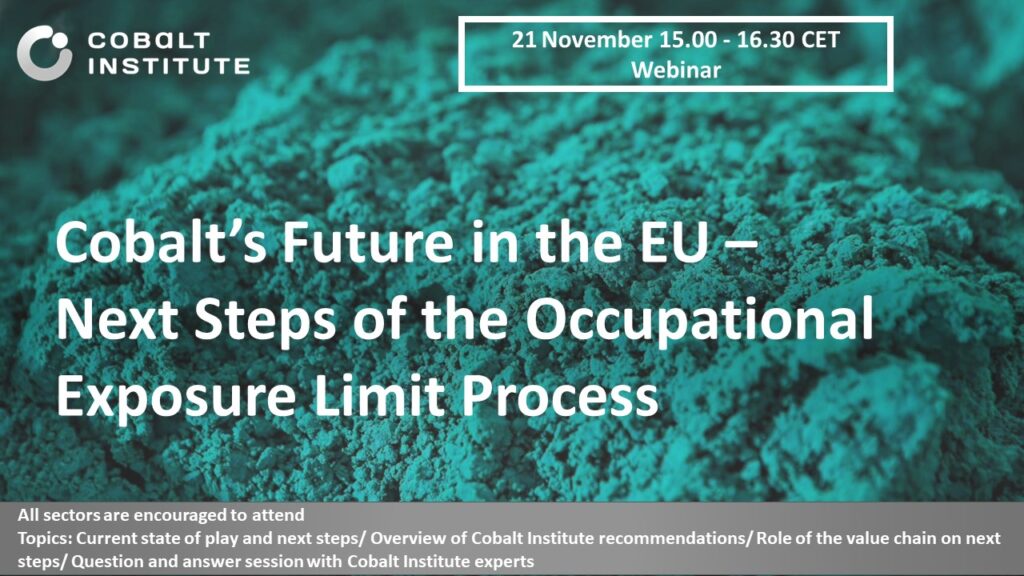 Cobalt’s Future in the EU – Next Steps of the Occupational Exposure Limit Process