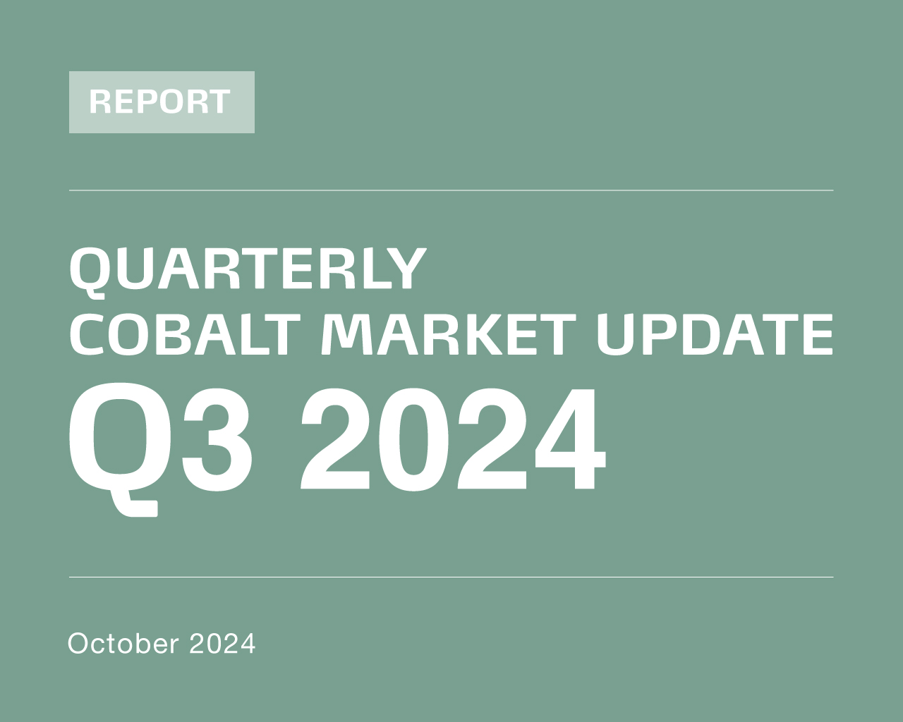 Quarterly Market Report - Q3 2024 - Cobalt Institute